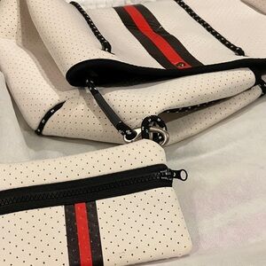 SIX/FIFTY Cream and Dark Navy blue Women's Bag Set